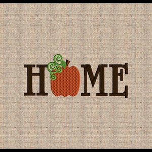Word Home with Pumpkin O Fall Machine Embroidery Design Embroidery Design 12 sizes 4x4 up to 8x10