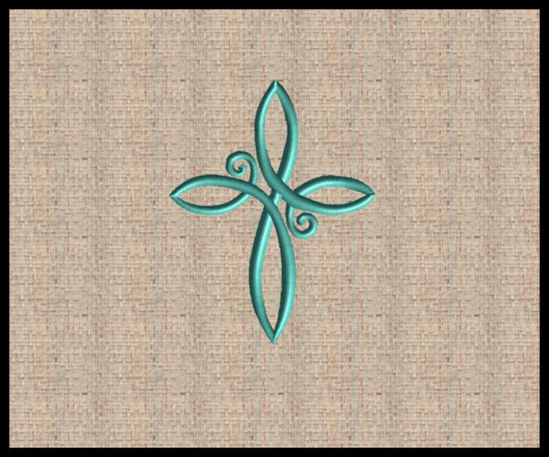 Cross Embroidery Design Scrolls Filigree Cross Embroidery Etsy