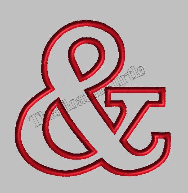Ampersand Applique Embroidery Design and Sign & Embroidery Design ...