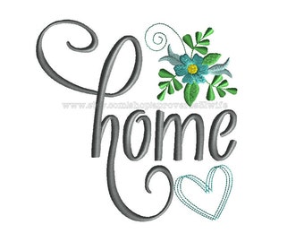 HOME embroidery design Machine Embroidery Design Farmhouse Embroidery 6 sizes 4x4  5x5  6x6  7x7  8x8 9x9