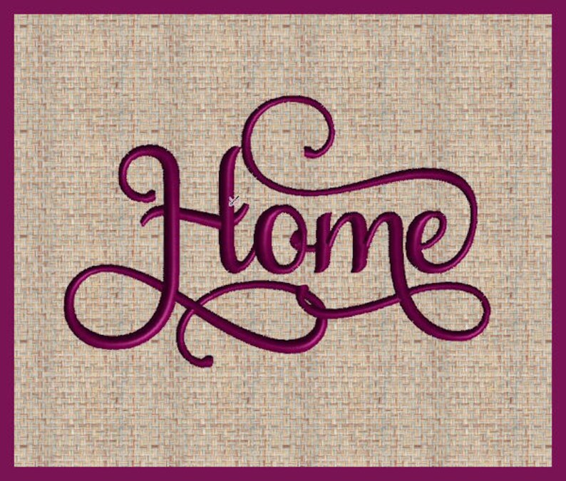 Home machine embroidery design word home embroidery design  etsy Home machine embroidery design word home embroidery design  etsy