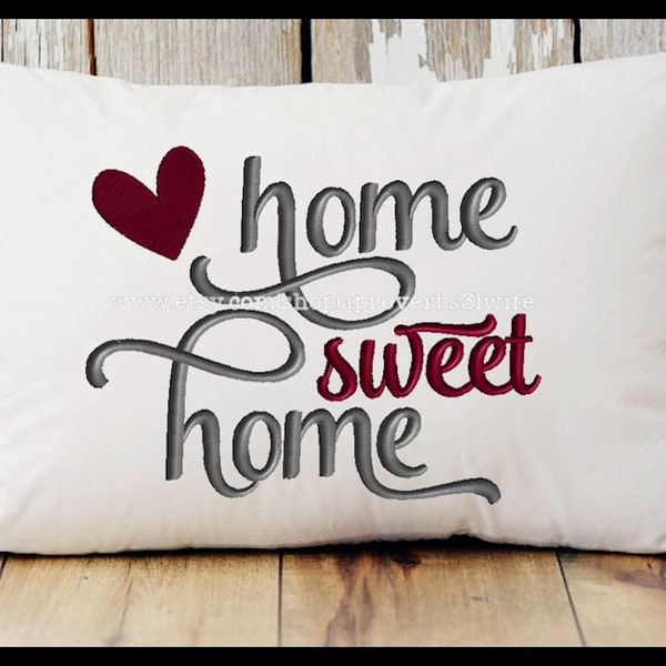 Home sweet home embroidery design heart Embroidery Design Machine Embroidery 7 sizes 4x4  5x5  6x6  7x7  8x8  9x9 10x10