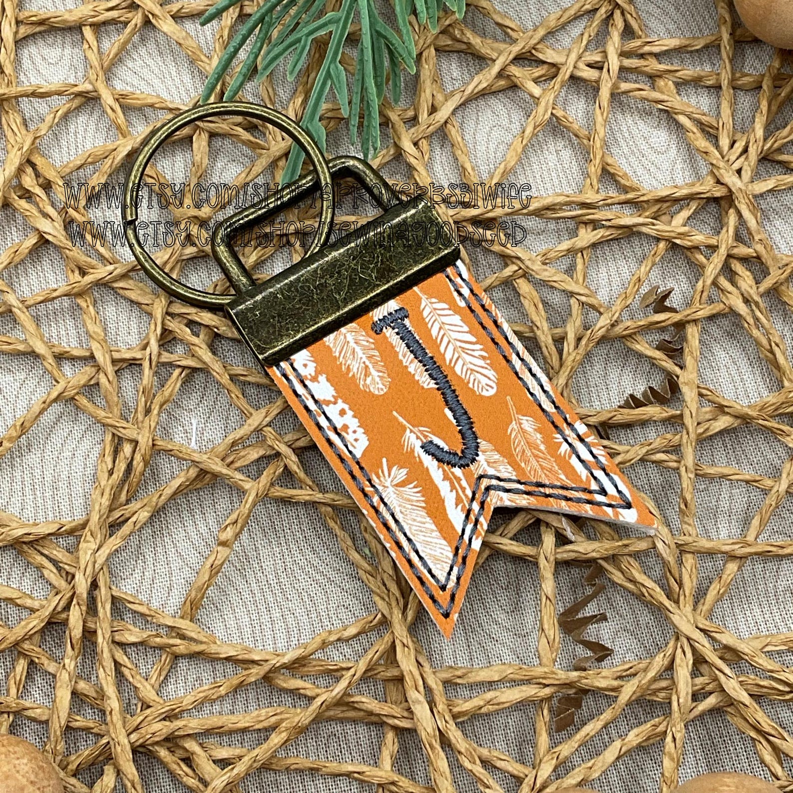 ITH Flag Key Fob 2 Inch With Font Machine Embroidery Design ...