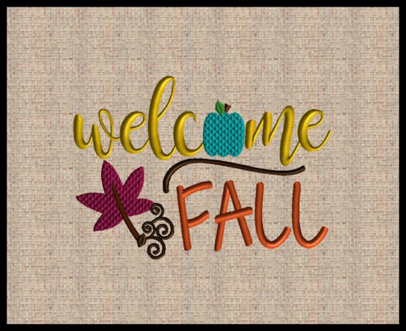 Welcome fall embroidery design acorn embroidery design  etsy Welcome fall embroidery design acorn embroidery design  etsy