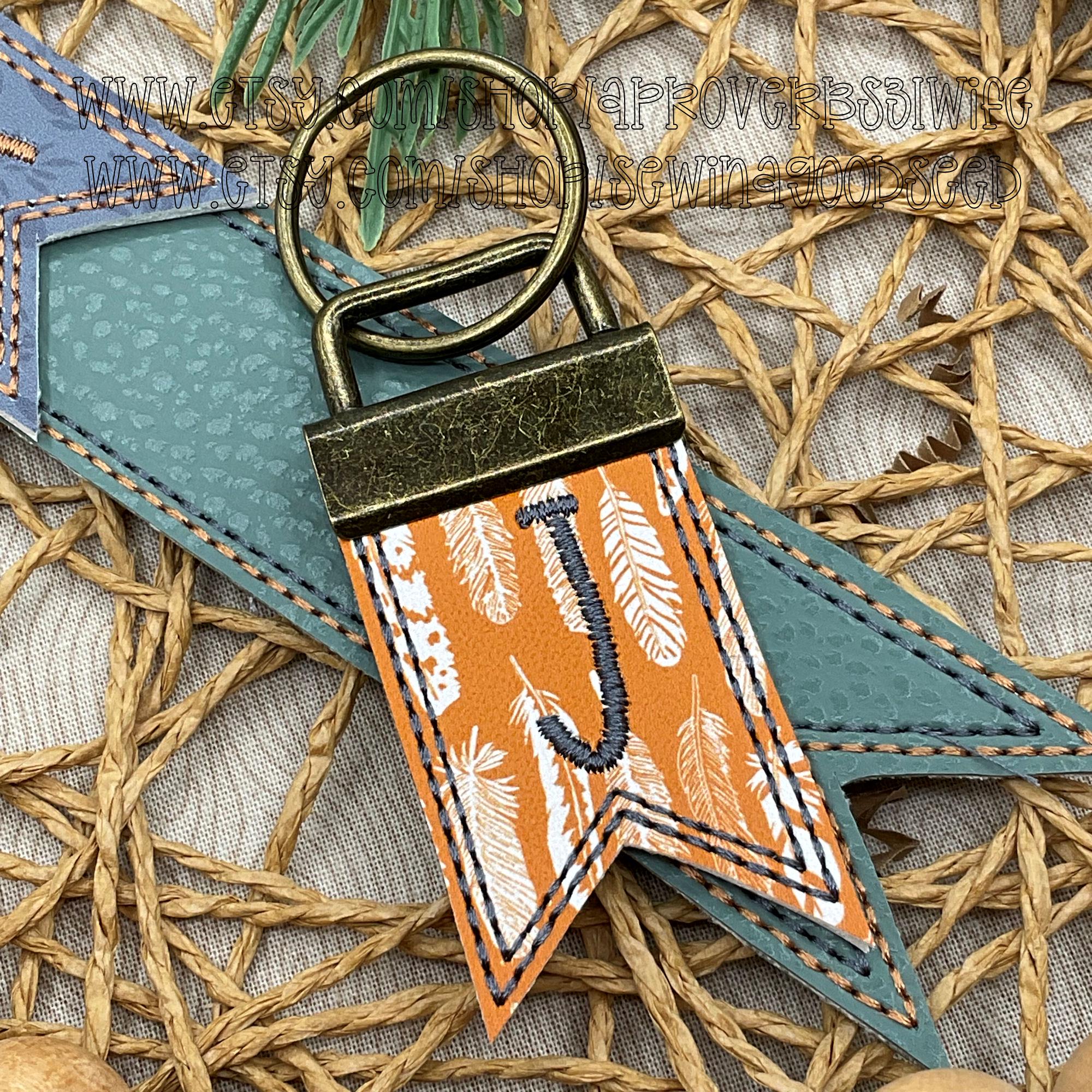 ITH Flag Key Fob 2 Inch With Font Machine Embroidery Design ...