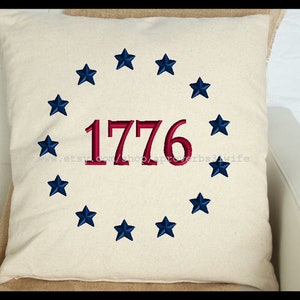 Star Frame 1776 4th of July Machine Embroidery 4x4 Embroidery Design Farmhouse Embroidery Independence Day Embroidery Frame Star Embroidery