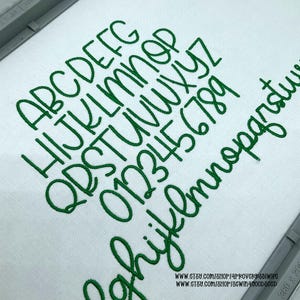 Sugar and Honey Font Machine Embroidery Font - Full Embroidery Font Set 5 sizes A-Z 0-9 1, 1.5, 2.0, 2.5, 3, inch  | Satin Stitch BX Availab