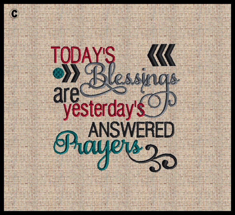 Todays Blessings Embroidery Design Machine Embroidery Design Etsy