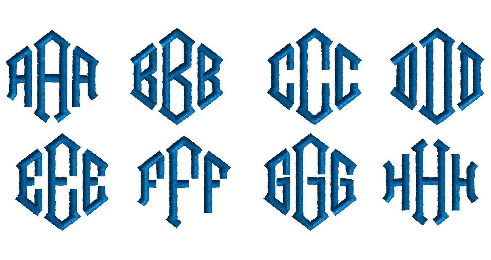 1 Inch Diamond Monogram Font - Machine Embroidery Fonts (INSTANT ...