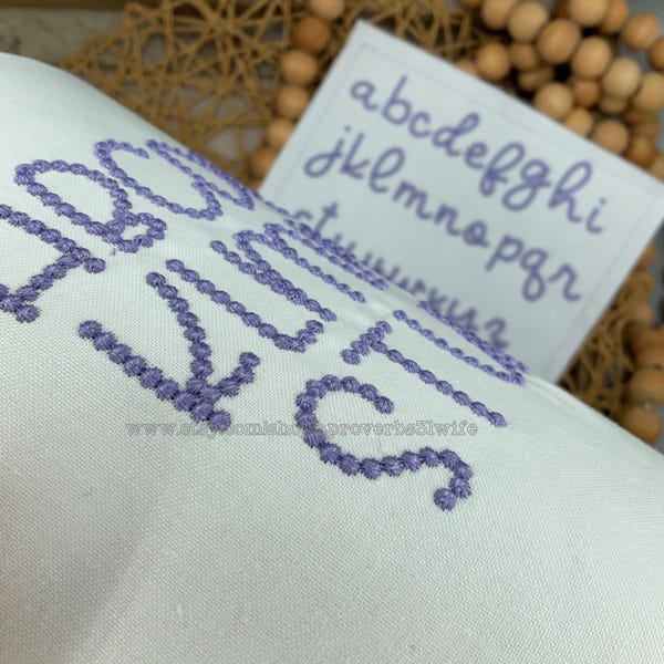 Pearls Font Duo | San Serif and Script Duo Embroidery Machine Embroidery Font - Embroidery Font Set 5 sizes Aa-Zz  1, 1.5, 2.0, 2.5, 3 inch