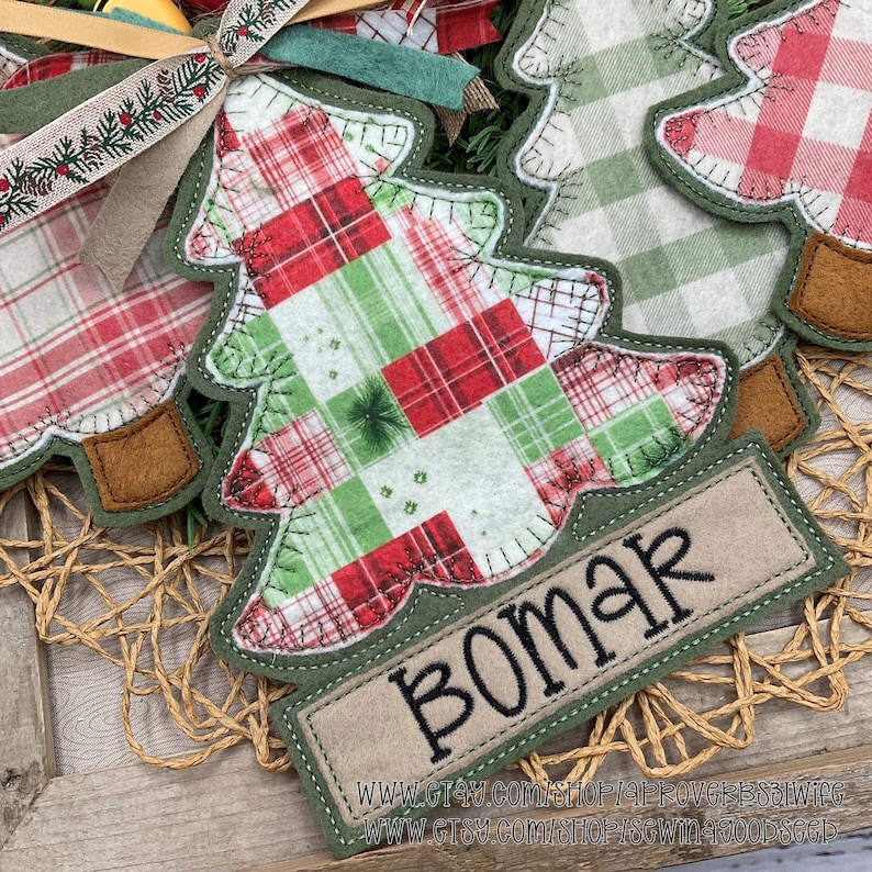 ITH Felt Christmas Tree Banner Embroidery Design | Embroidery Machine ...