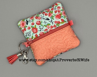 ITH Mini Zipper Pouch - Instant Digital Download - Machine Embroidery Design - Quilted - Lined - Finished 4x4 Pouch - 5x5 Hoop