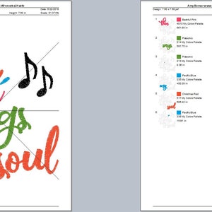 May include: A digital design featuring the phrase "then sings my soul" in a colorful, script font. The words are in pink, green, blue, and orange, with black musical notes. The design is on a white background.