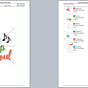 May include: An embroidery design with the words "then sings my soul" in a colorful, handwritten style. The design includes musical notes and is set against a white background. The text is in shades of red, green, blue, and black.