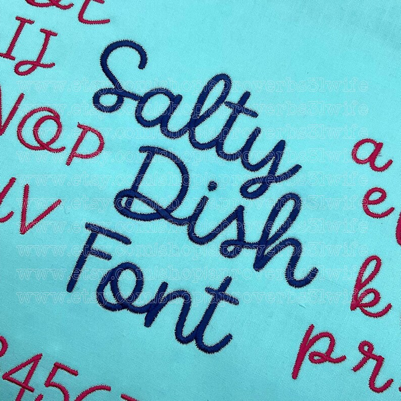 Salty Dish Script Machine Embroidery Font - Alphabet Embroidery Font ...