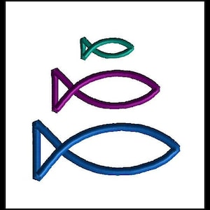 Jesus Fish embroidery Design Mini Fish embroidery Design Machine Embroidery Design Small Fish design Ichthys Embroidery Design Christian