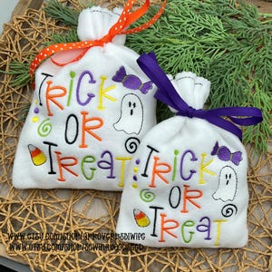 ITH Treat Bag Embroidery Designs | ITH Trick or Treat Bag | Goodie Treat Bag | Candy Holder | 5x7 6x10 Embroidery File
