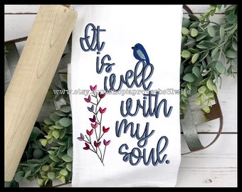 It is well with my soul machine embroidery design - Spring Bird and Flower Embroidery design 5 sizes 5x7  6x8  7x9  7x10  8x11
