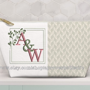 Wedding Floral Font Frame - Machine Embroidery Design - 4x4 hoop size up to 8x8 hoop Size - Instant Download