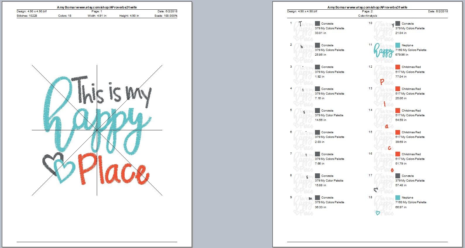 This is My Happy Place Embroidery Design Summer Embroidery Etsy Canada