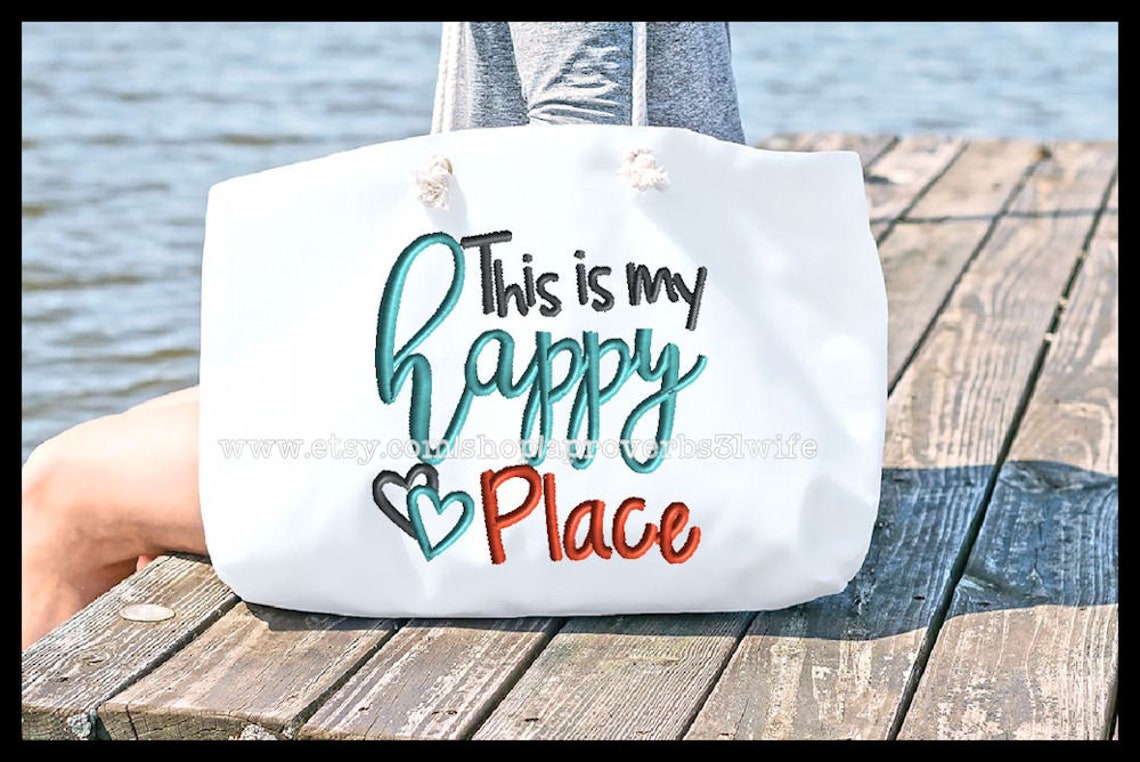 This is My Happy Place Embroidery Design Summer Embroidery Etsy