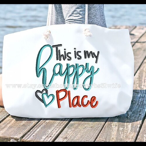 This is My Happy Place Embroidery Design Summer Embroidery - Etsy
