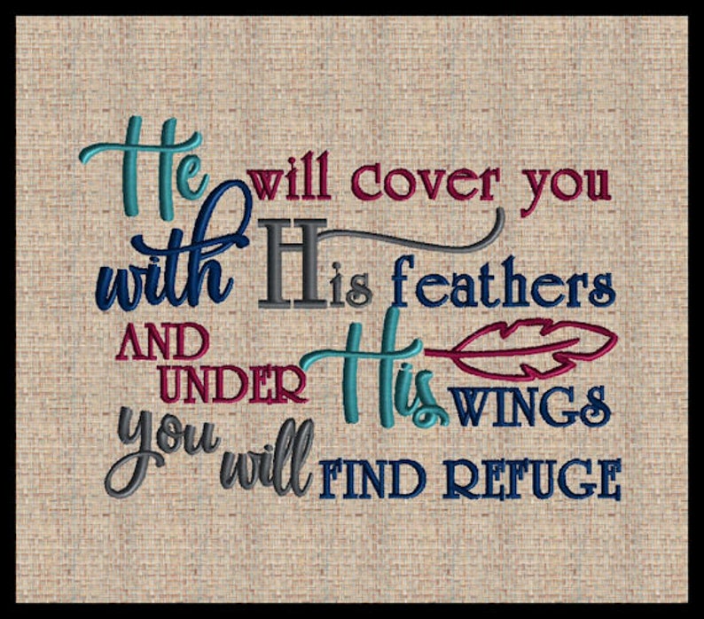 He Will Cover You With His Feathers and Under His Wings You Etsy