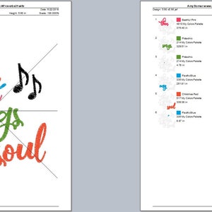 May include: A digital embroidery design featuring the phrase "then sings my soul" in a colorful, script font. The design includes musical notes and is rendered in shades of pink, green, blue, and orange. The design is on a white background.