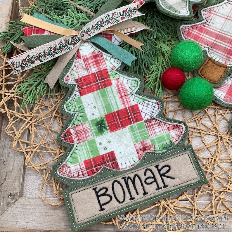 ITH Felt Christmas Tree Banner Embroidery Design | Embroidery Machine ...