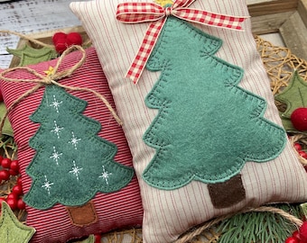 In the hoop Christmas Tree Pillow | ITH Pillow Embroidery Design | Shelf Sitter 5x7, 6x10, 6x8, 8x8, 7x11