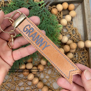 ITH Flag Key Fob Machine Embroidery Design: Granny Keychain (Instant Download)