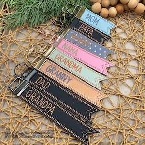 GRANDMA Flag Key Fob ITH Machine Embroidery Design (Instant Download)