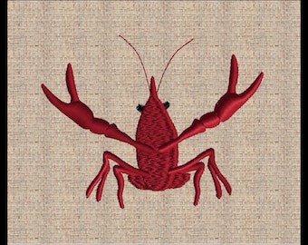 Diseño de bordado de cangrejo de río, 5 tamaños (4x4, 5x7) (Descarga digital)