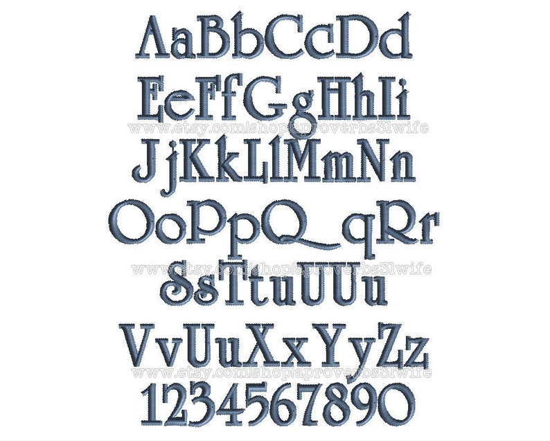 Fancy Block Embroidery Font Set, 1 Inch (instant Download) - Etsy