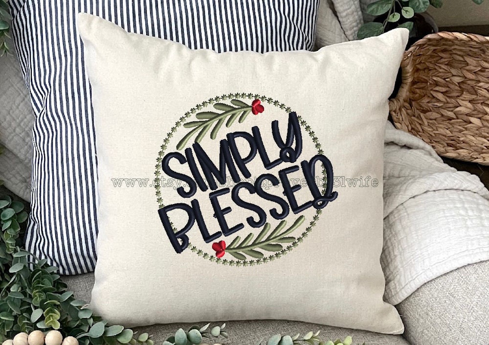 SIMPLY Blessed Machine Embroidery Design Scripture Embroidery Design Bible Verse Embroidery Design 4 size 4x4  5x5  6x6  7x7