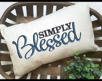 SIMPLY Blessed Machine Embroidery Design Scripture Embroidery Design Bible Verse Embroidery Design 4 size 3x6 up to 4x9