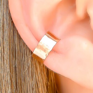 Rose Gold Ear Cuff, Hammered Ear Wrap, Rose Gold Cartilage Ear Cuff, Non Pierce Ear Cuff, 14K Rose Gold Filled