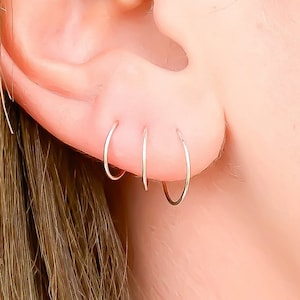 Huggie Hoop Earrings, Small Sterling Silver Hoops, Tiny Silver Hoop Earrings