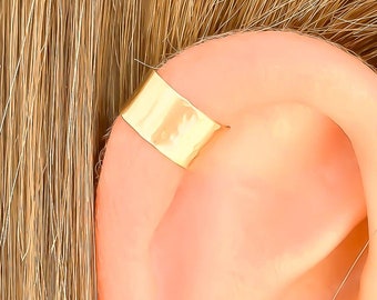 Gold Ear Cuff, Hammered Ear Cuff, Cartilage Ear Cuff, Gold Filled Ear Cuff, Thick Ear Cuff, Cartilage Earrings