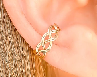 Gold Ear Cuff, Ear Cuff No Piercing, Gold Filled Earcuff, Braid Ear Cuffs