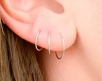 Huggie Hoop Earrings, Small Sterling Silver Hoops, Tiny Silver Hoop Earrings