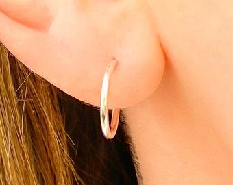 Small Silver Hoop Earrings, Silver Hoops, Sterling Silver Hoops, Silver Minimalist Earrings, Simple Hoop Earrings, 12mm