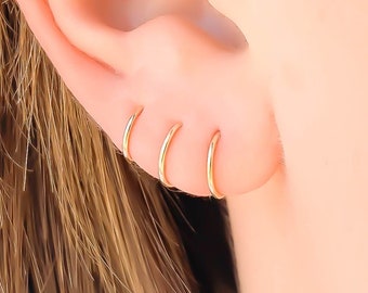 Gold Huggie Hoop Earrings, 14K Gold Filled Hoop Earrings, Small Hoop Earrings