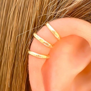 Gold Filled Ear Cuff, Cartilage Ear Wrap, Set of Three Ear Cuffs OR Single Ear Cuff