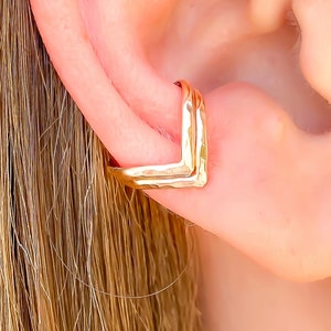 Faux piercing Details about   14K Rose Gold Filled Ear Cuff Earring Set for Non Pierced Ear 