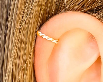 Bijou d'oreille en argent, Tour d'oreille en argent, Bijou d'oreille anti-perforation, Bijou d'oreille en argent sterling