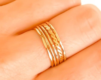 Gold Stacking Ring Set, Gold Filled Stacking Rings, Minimalist Stacking Ring