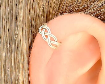 Silver Braid Ear Cuff, Braided Ear Cuff, Silver Cartilage Ear Cuff, Silver Non Pierced Earrings, Silver Cartilage Earring