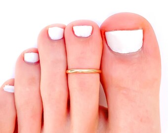 Toe Ring Gold Filled Braid Sized Fitted Round Non Adjustable Jewelry for The Toes