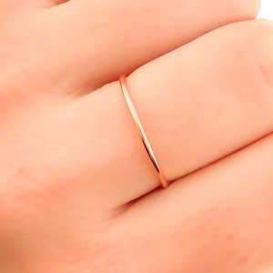 Thin 14K Rose Gold Filled Ring: Minimalist Stackable Band